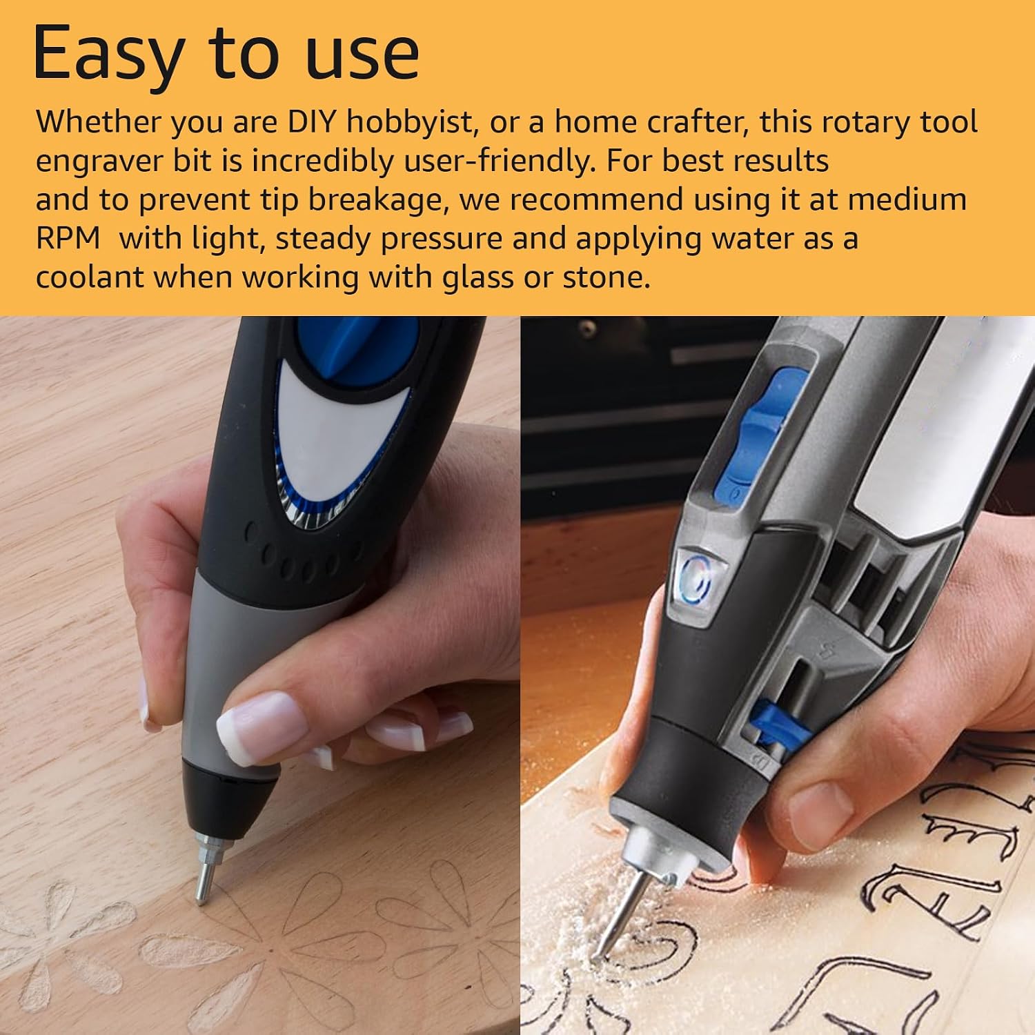 Rotary Tool Engraver Bit for Wood, Plastic,Engraving Metal, Glass,5pcs