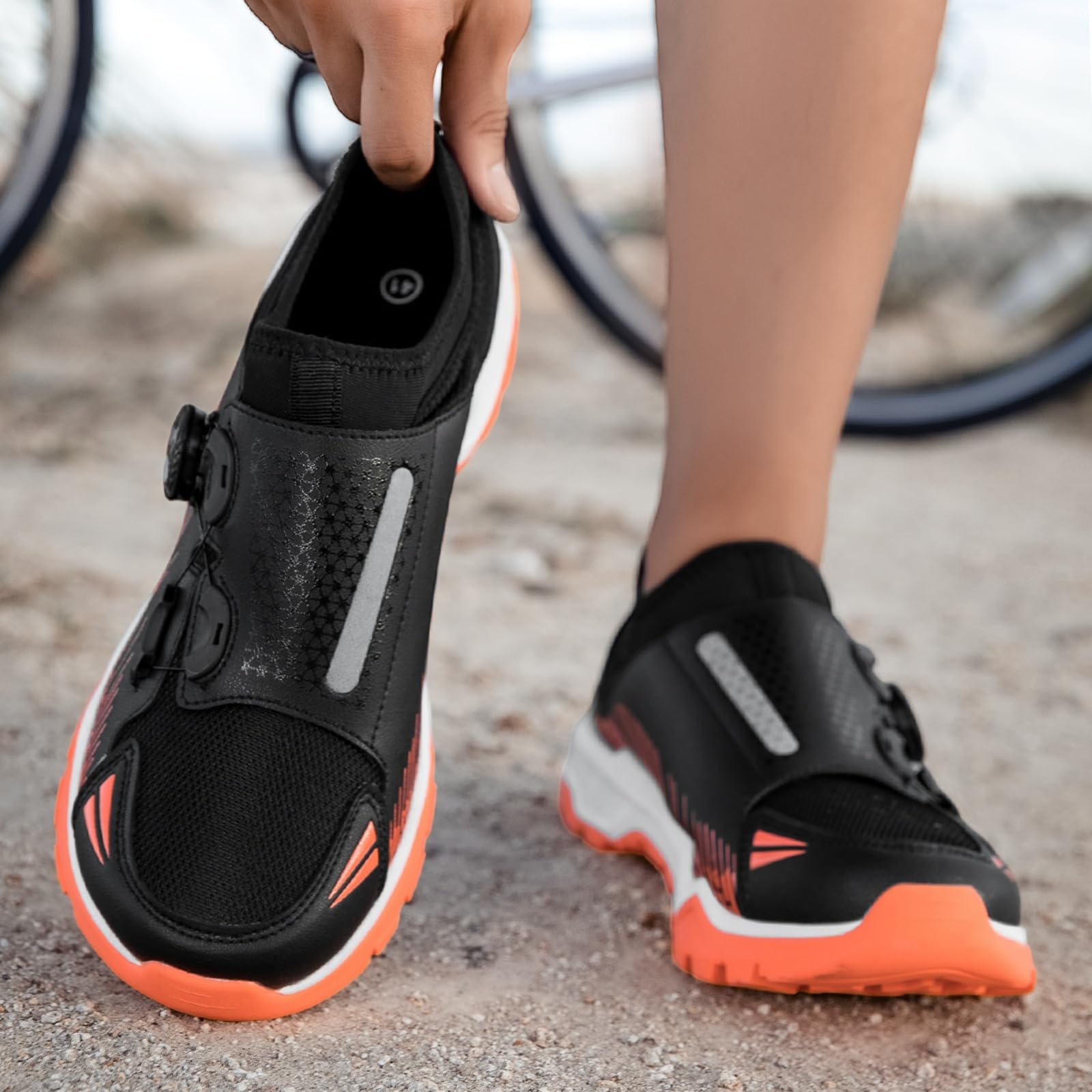 JiuQing Zapatillas Ciclismo Montaña Hombre Planas Compatibles con Calas SPD