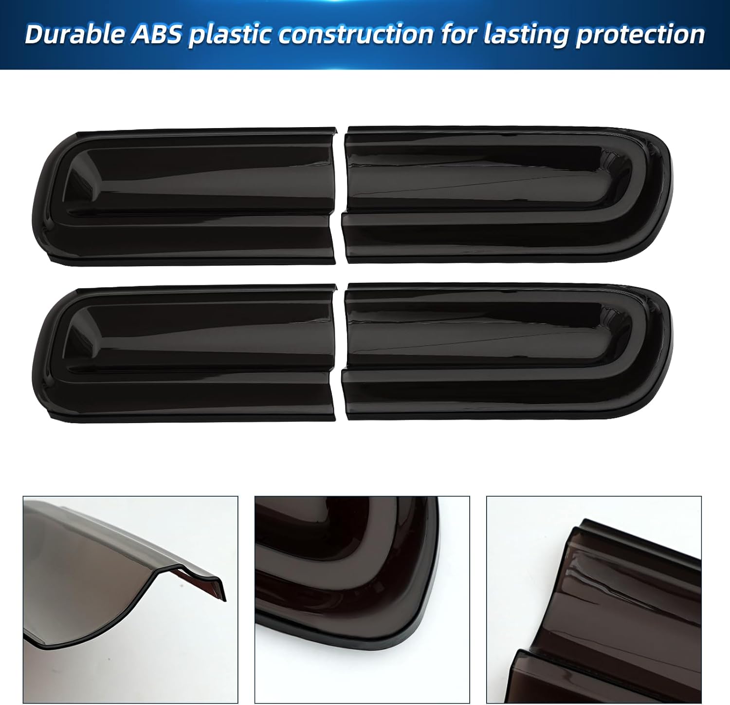 Smoked Tail Light Covers Rear Light Guards for 2015-2024 Dodge Challenger, Exterior Accessories Trim Kit Smoked Black 4PCS