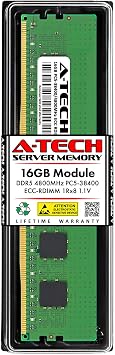 A-Tech 16GB RAM for ASRock Rack GENOA2D24G-2L+, GENOAD24QM3-2L2T/BCM, GENOAD8UD-2T/X550, SP2C741D32TM3 | DDR5 4800MHz PC5-38400 EC8 RDIMM 1Rx8 ECC Registered Server Memory Upgrade