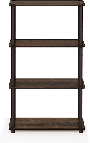 Vista 291 de Furinno Turn-N-Tube - Estantería multiuso de 5 niveles, estantería para exhibición, almacenamiento o libros, con tubos redondos, color cereza claro