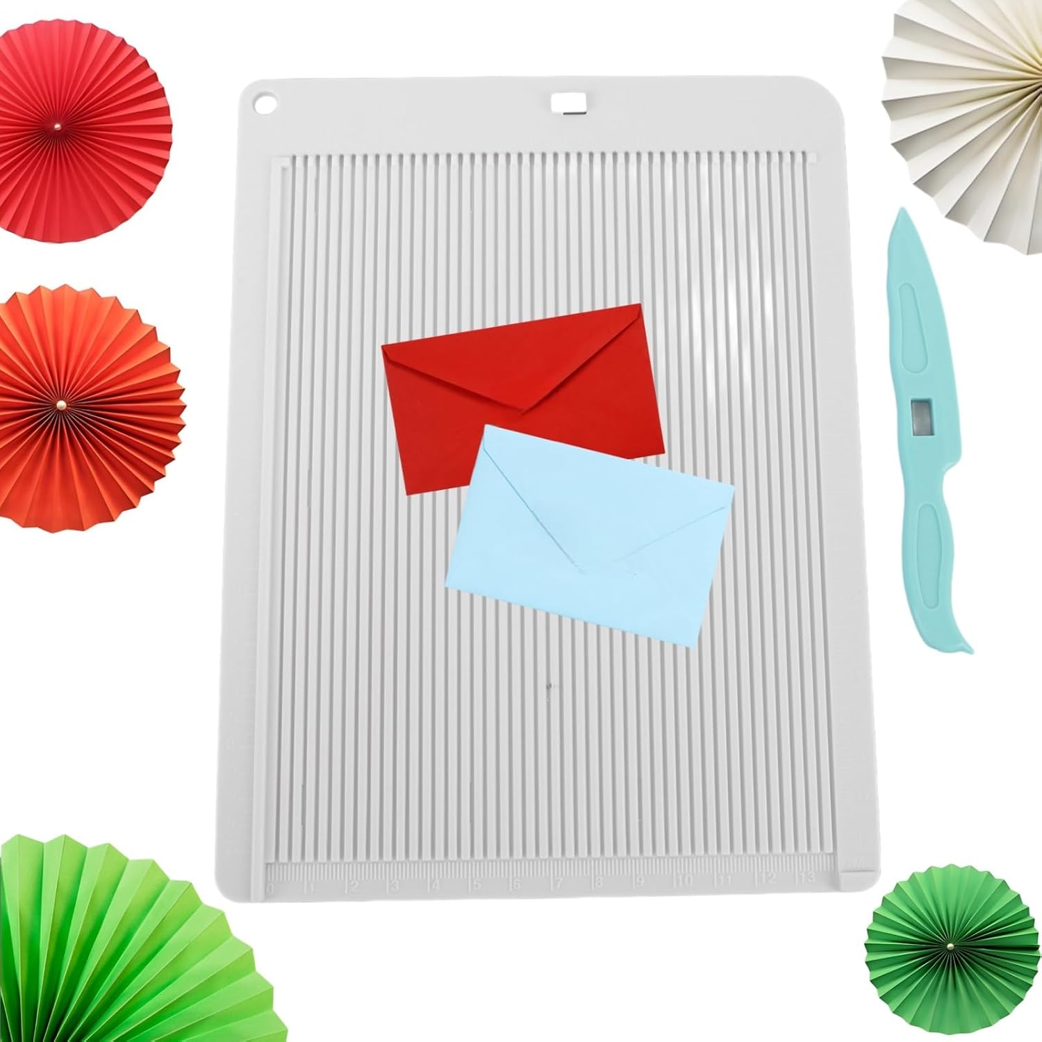Scoring Board for Card Making, 12x12 Envelope for DIY Crafts, Precision Paper Scoring Tool with Built-in Envelope Template for Cardstock, Scrapbooking & Crafting