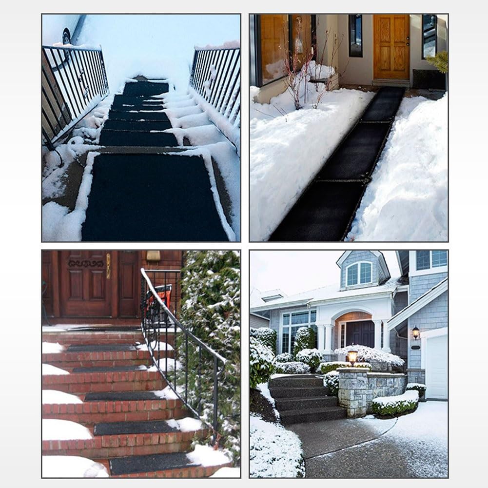 Tapis chauffant d'extérieur anti-neige - Tapis chauffant électrique en caoutchouc antidérapant - Solutions de chauffage au sol pour allées
