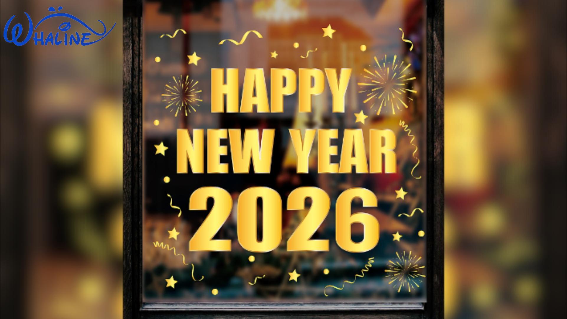 Amazon.com: Whaline 6 Sheet 2026 Happy New Year Window Clings Gold