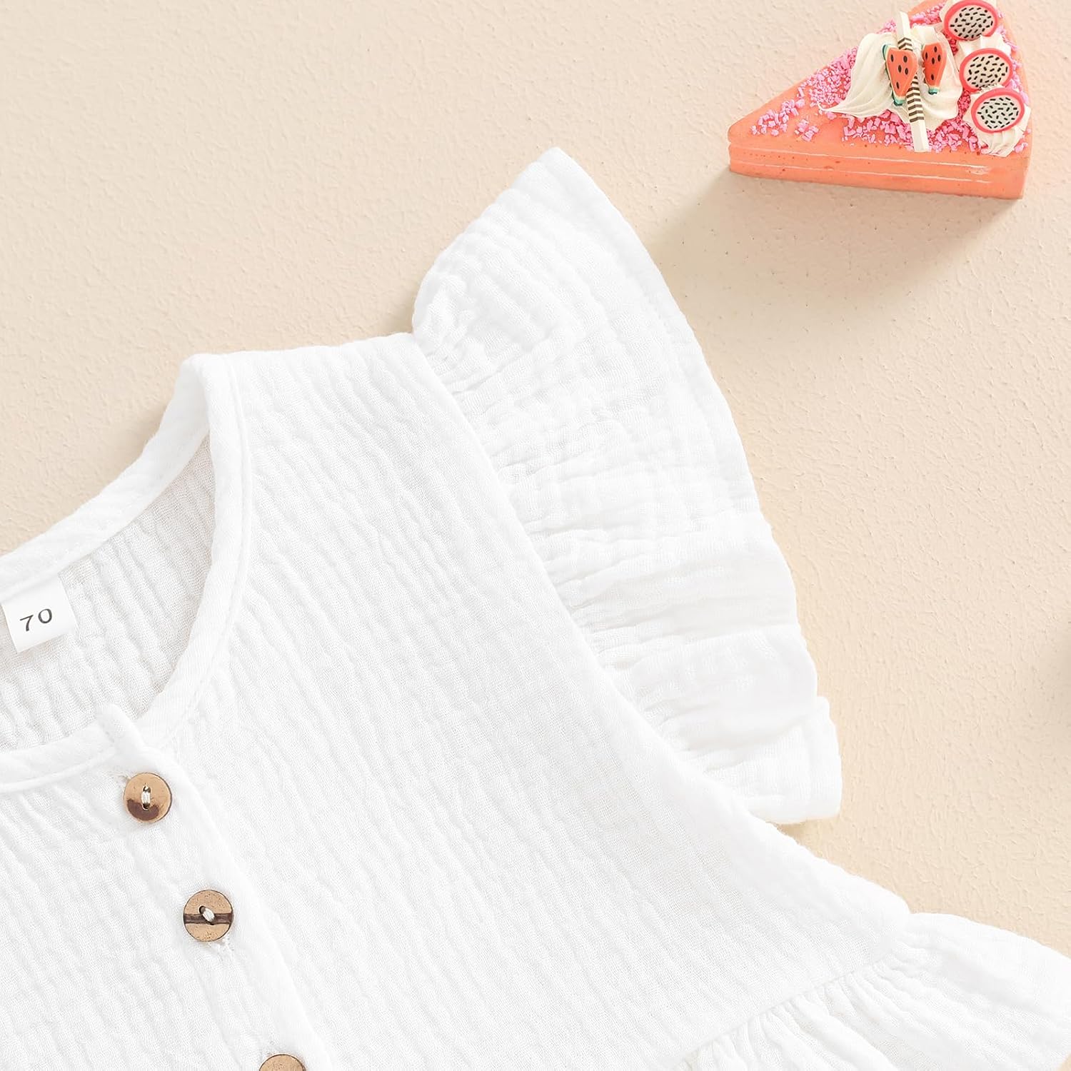 BemeyourBBs Summer Toddler Girl Clothes Baby Girl Ruffle Sleeveless Shirt with Buttons Bow Bloomers Shorts Set Cute Outfits - Image 4