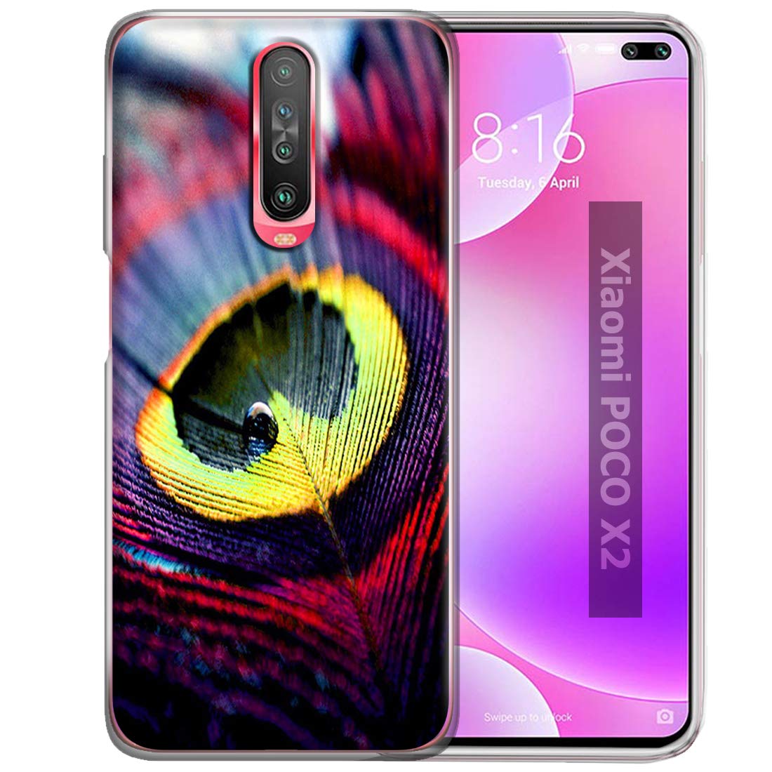 Fashionury "Feather Designer Printed Soft Silicone Back Case Cover for Poco X2 Back Cover (B084ZJJQS2) Amazon Price History, Amazon Price Tracker