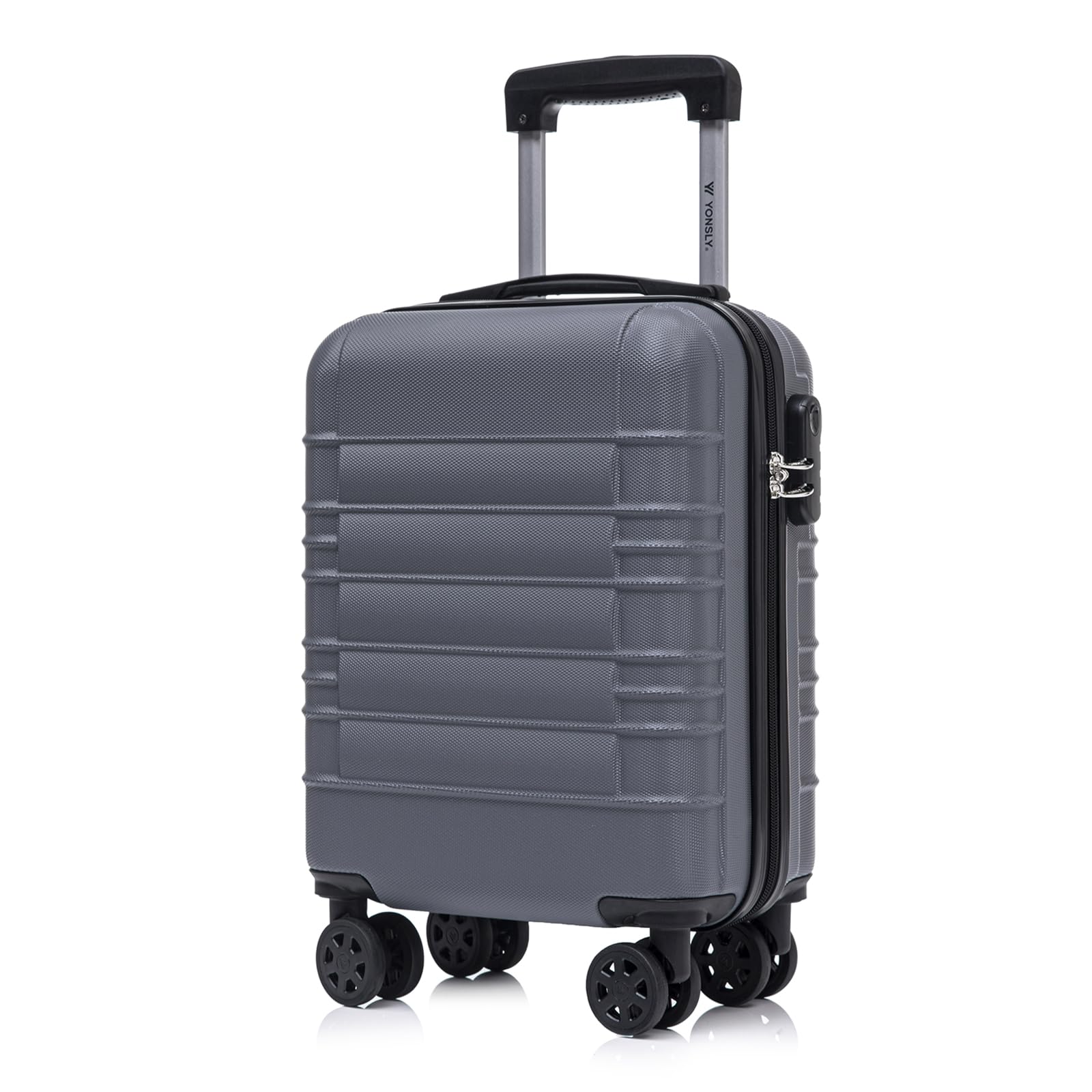 YONSLY Trolley Koffer Set, Reisekoffer, Rollkoffer Handgepäck, Kabinkoffer Suitcase, Gepäckset mit 360° Rollen, Hartschalenreisekoffer, Zahlenschloss, Gummigriff