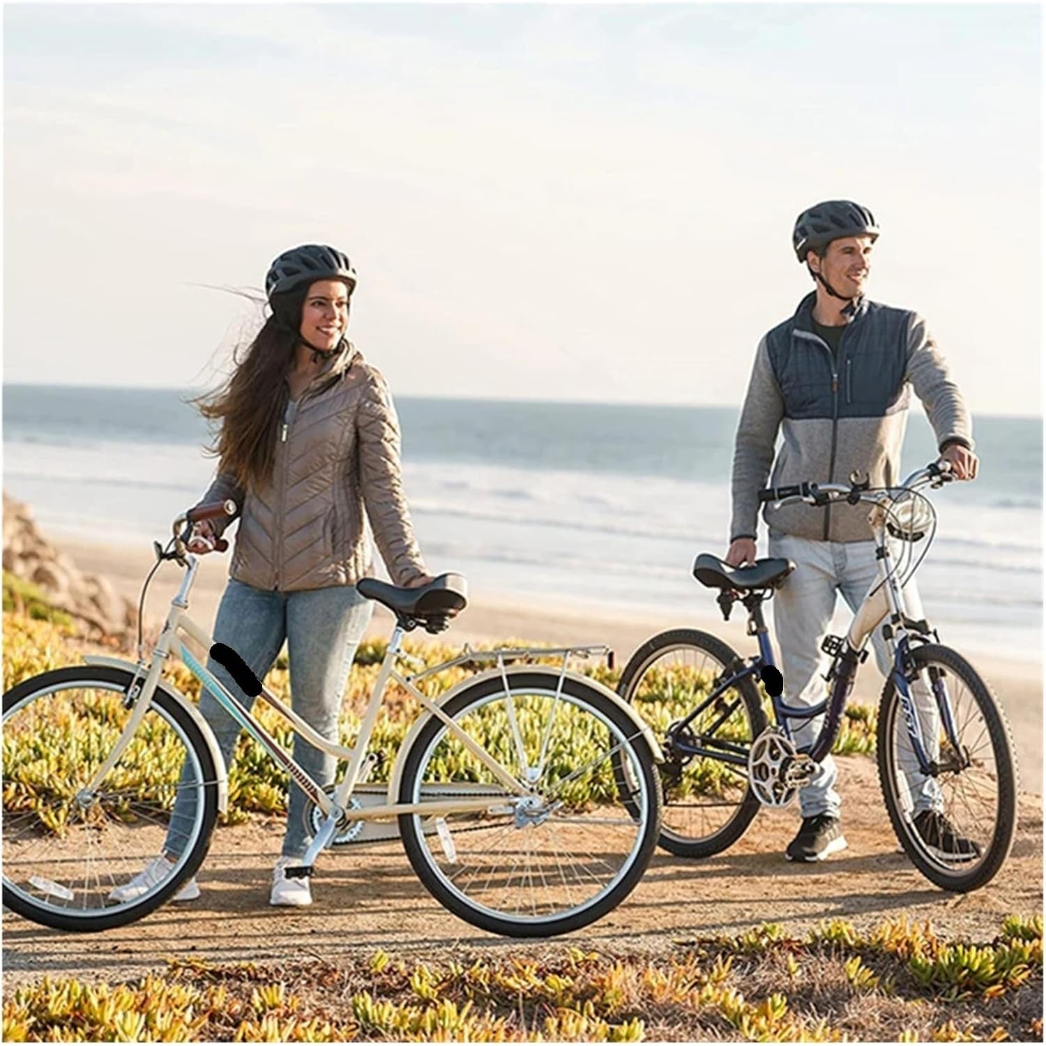 Ergonomic Long Distance Bike Saddle - Widen & Thicken Cushion, Comfortable Seat for MTB, Touring & Electric E-Bikes