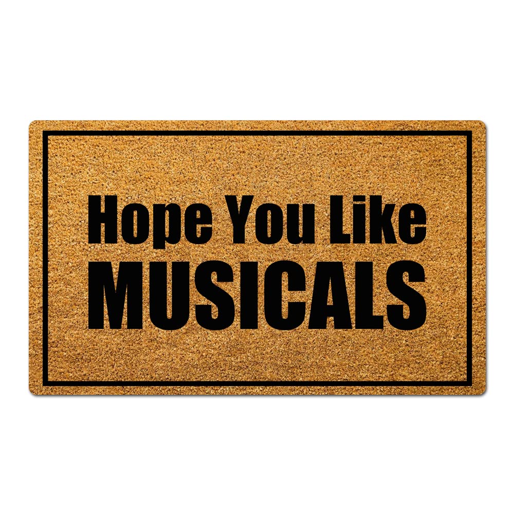 XLSIPOE Hope You Like Musicals - 3 Funny Welcome Friends Doormats Front Door Indoor Floor Decor Doormat Non-Slip Bottom Drying Door Mat Area Rugs for