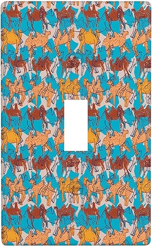 Cubierta para interruptor de luz de palanca Camel Gang, estilo étnico del desierto oriental, placa de una sola pared y cubierta de tomacorriente