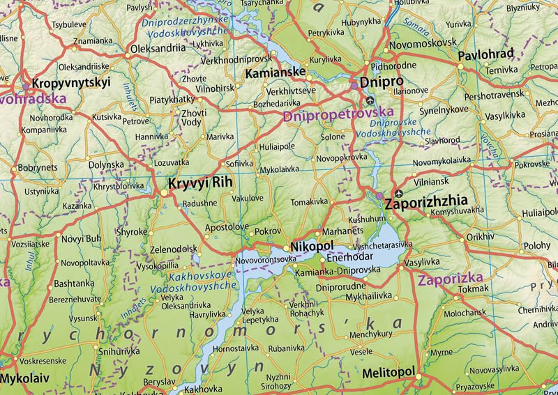 I MAPS Mapa fizyczna Ukrainy - rozmiar A2 - 59,4 x 42 cm - laminowana papierowa