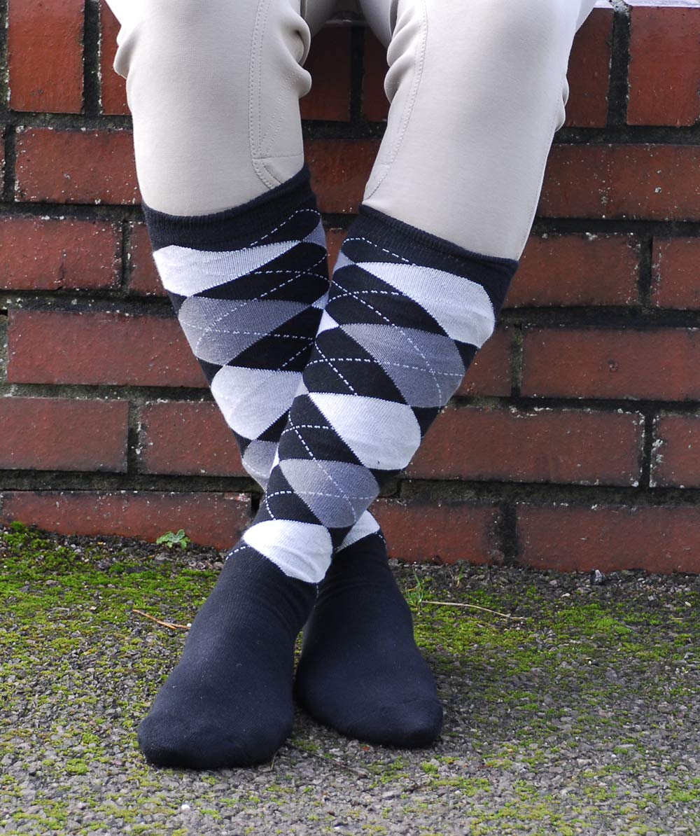 Rhinegold Cool & Dry Cushion Sole Riding Socks-Mens-Blk/Gry