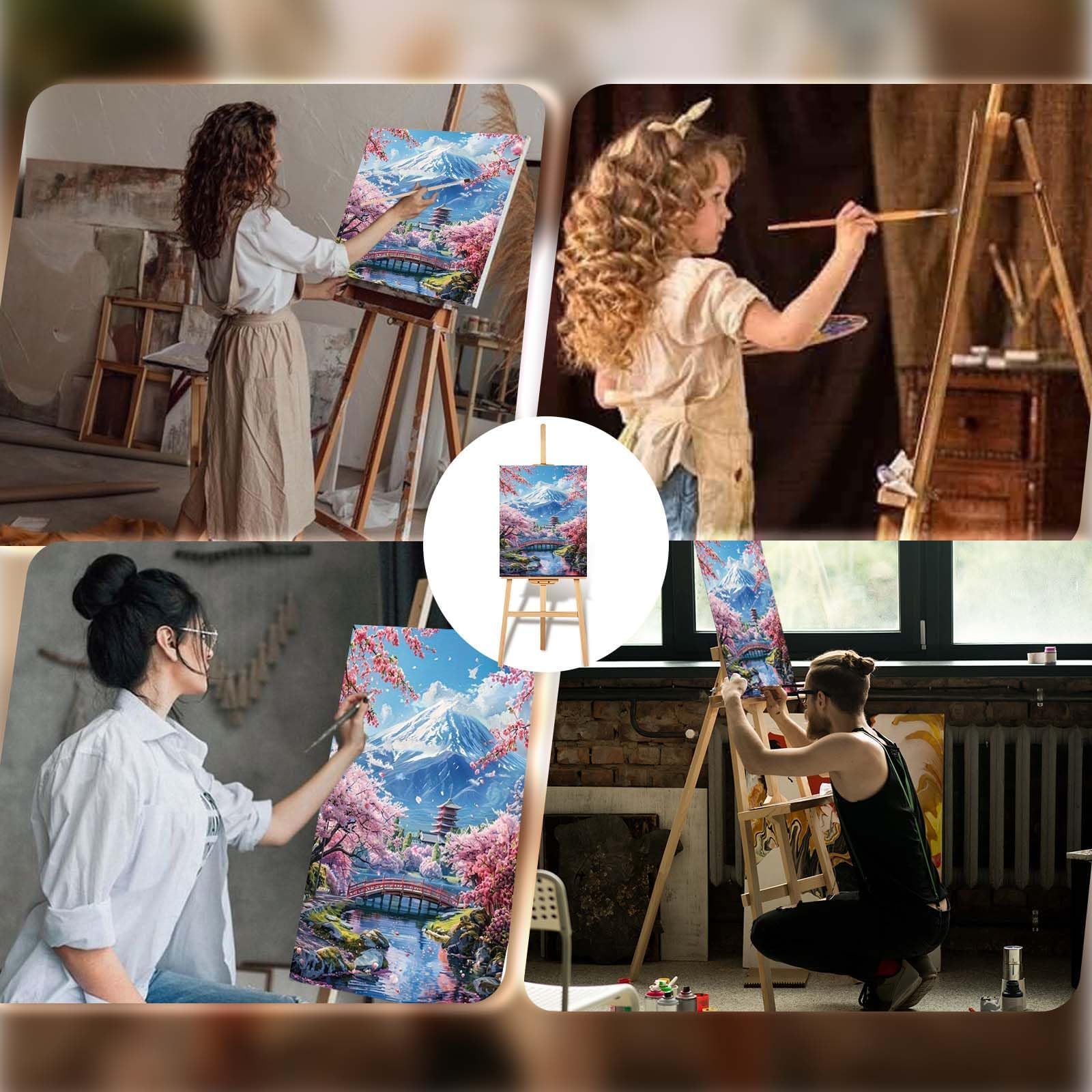 Gutluz Malowanie według liczb, krajobraz dla dorosłych – paint by numbers adult flower – cheerful painting kits kit morze – malowanie według liczb, pędzel do płótna dla dorosłych – (CD155)