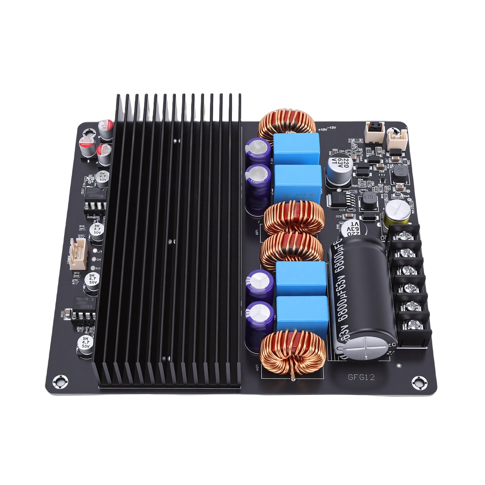 Yunseity Scheda Amplificatore TPA3255 Modulo Digitale Dual Core da 1200 W, Tecnologia MOSFET da 85 MR per Sistemi Home Theatre Che Supportano Altoparlanti da 2-16 Ohm e Uscita Stabile