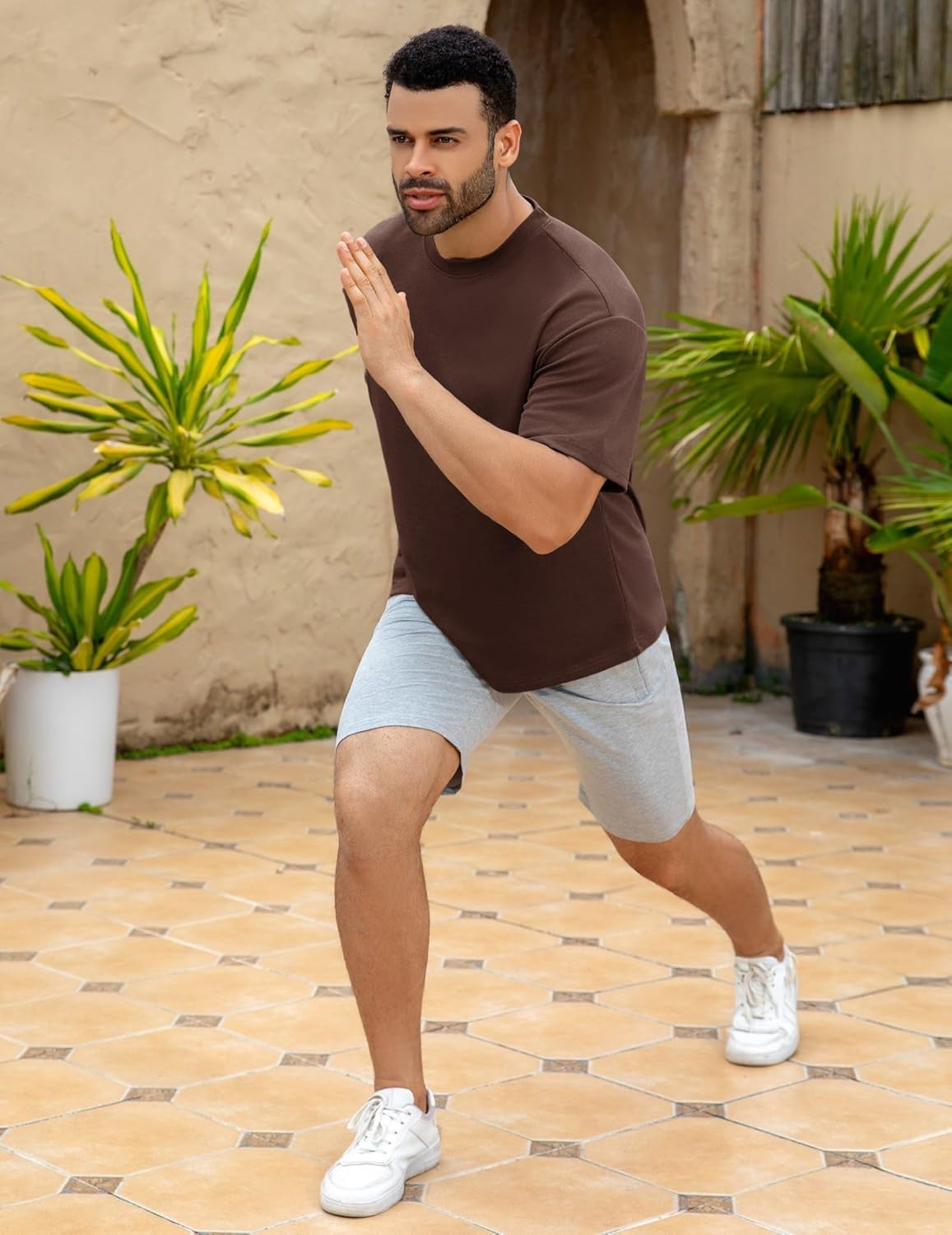 Mens Oversize Short Sleeve T-Shirts Loose Fit Solid Color Lightweight Tee Shirt Athletic Dry Fit Top - Image 6