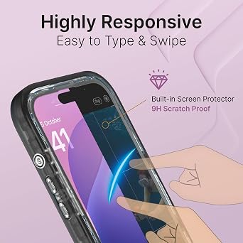 Catalyst Total Protection Case for iPhone 16 Pro - 5X More Waterproof Case for iPhone 16 Pro, Drop Proof with 9H Scratch Resistant Screen Protector, Wireless Charging, Clearer Audio Black