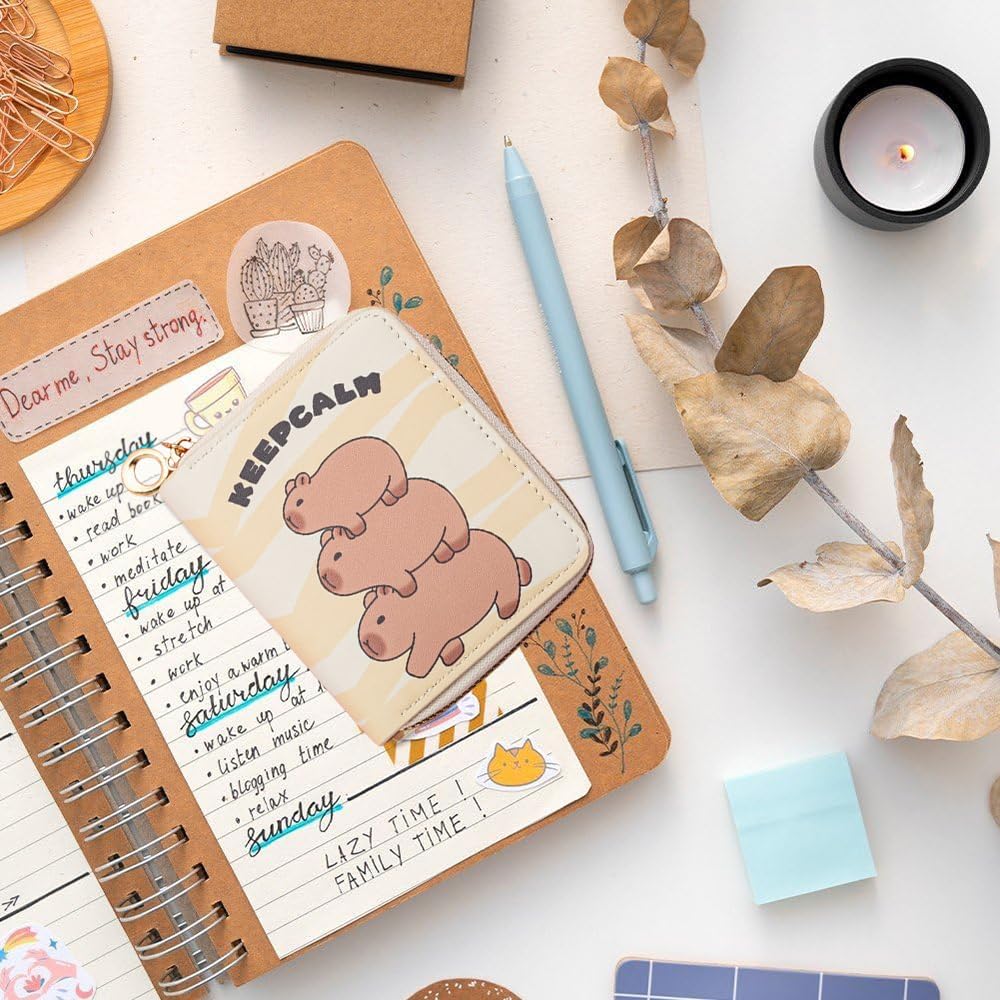 YGCHEN Capybara Portefeuille Enfant Porte-Monnaie Capibara Portefeuilles Dessin Animé Porte Monnaie Capybara Anniversaire Cadeaux Enfants Wallet 2 Pièces