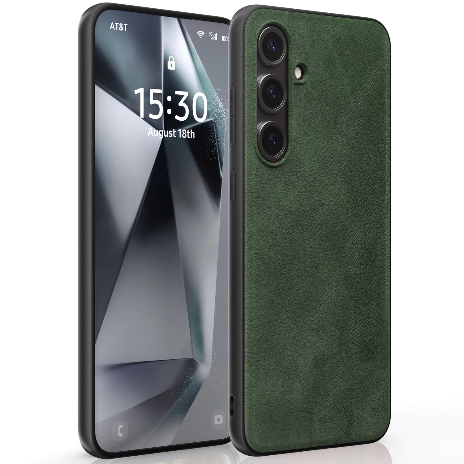 X-level for Samsung Galaxy S24 FE Case, Thin Slim Premium PU Leather Soft TPU Bumper Shockproof Protective Phone Cover for Samsung S24 FE 2024 (Green)