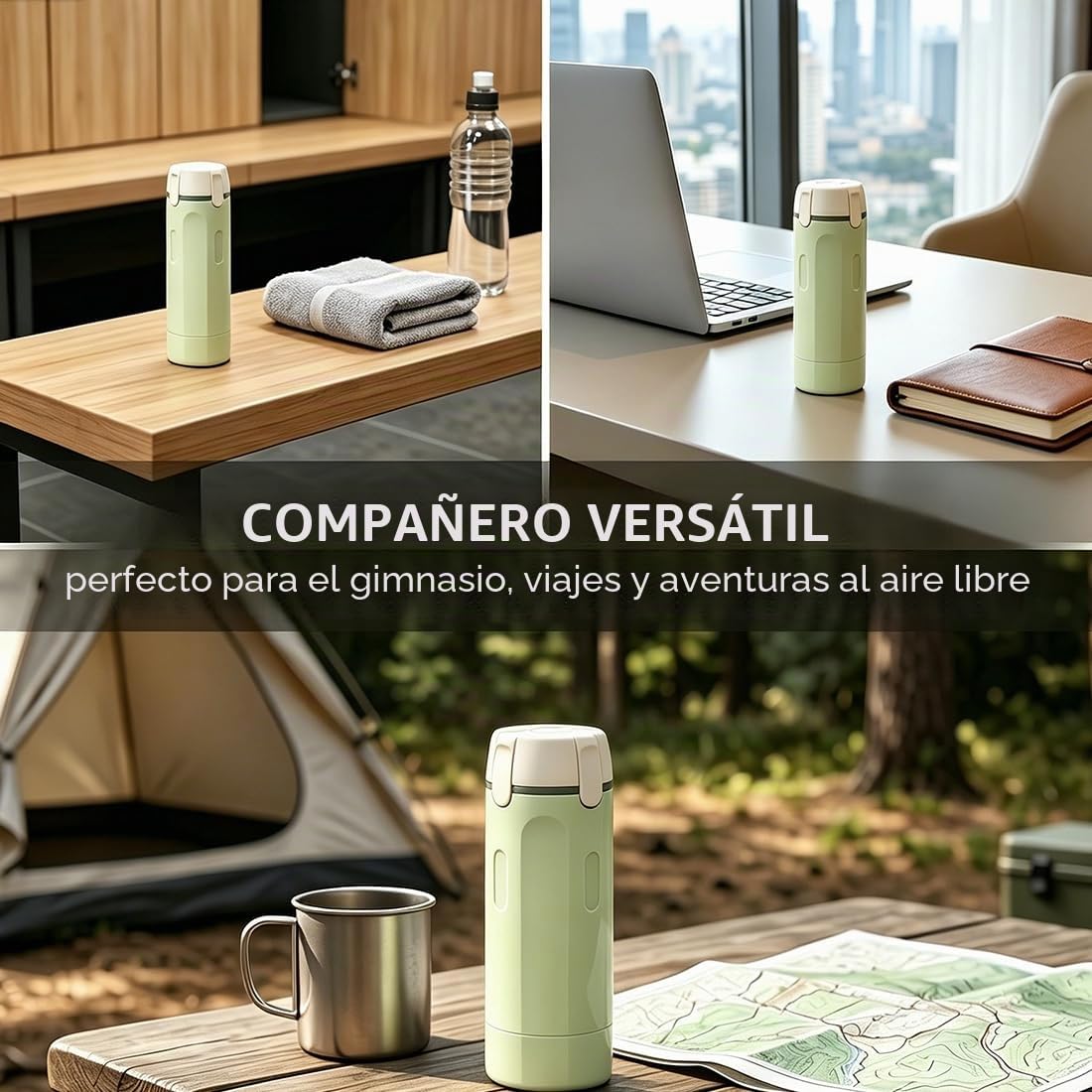 Dispensador de viaje 4 en 1, envases de viaje para líquidos, recargable, a prueba de fugas, para champú, lociones, acondicionador, gel de ducha (verde)