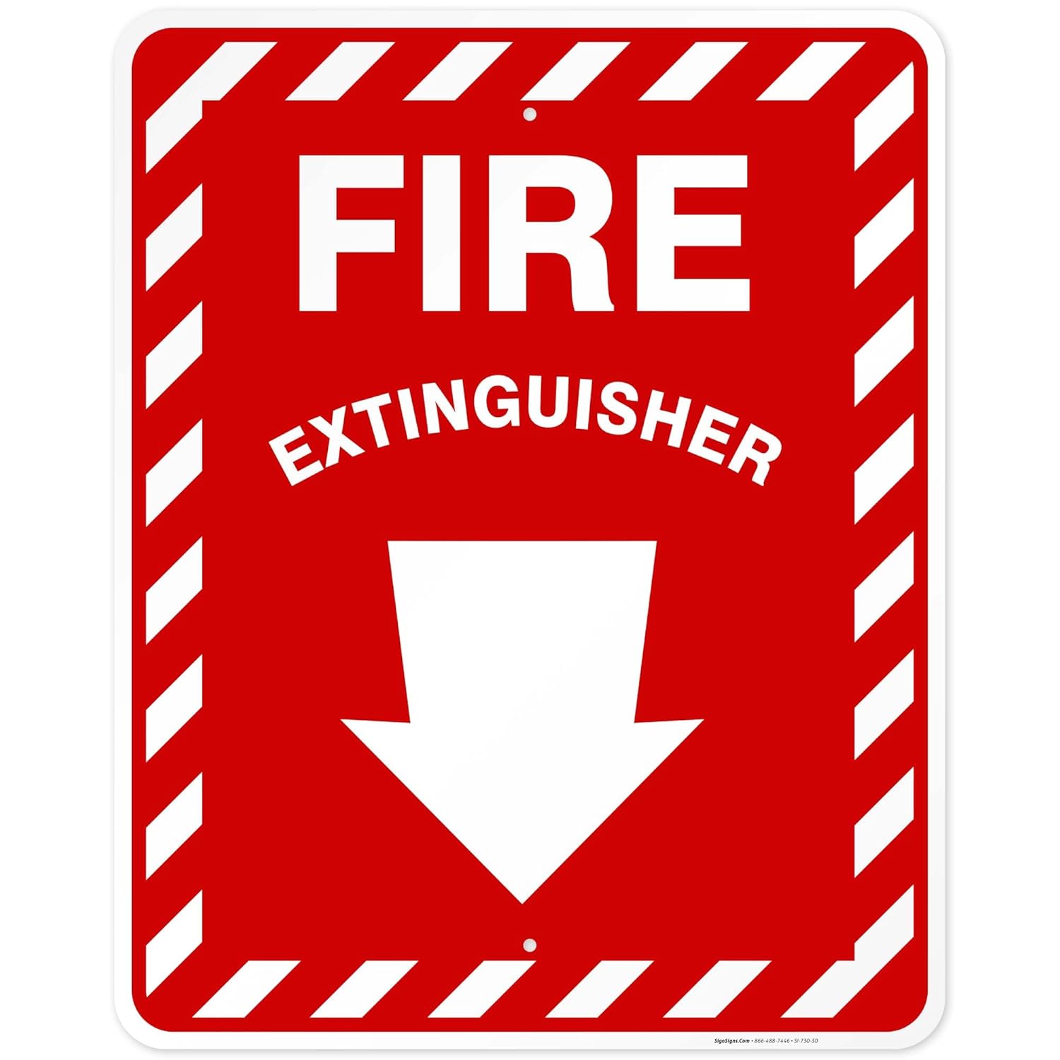 Fire Extinguisher Sign, with Down Arrow 18x24 Inches, Rust Free .063 Aluminum, Fade Resistant, Easy Mounting, Indoor/Outdoor Use, Made in USA