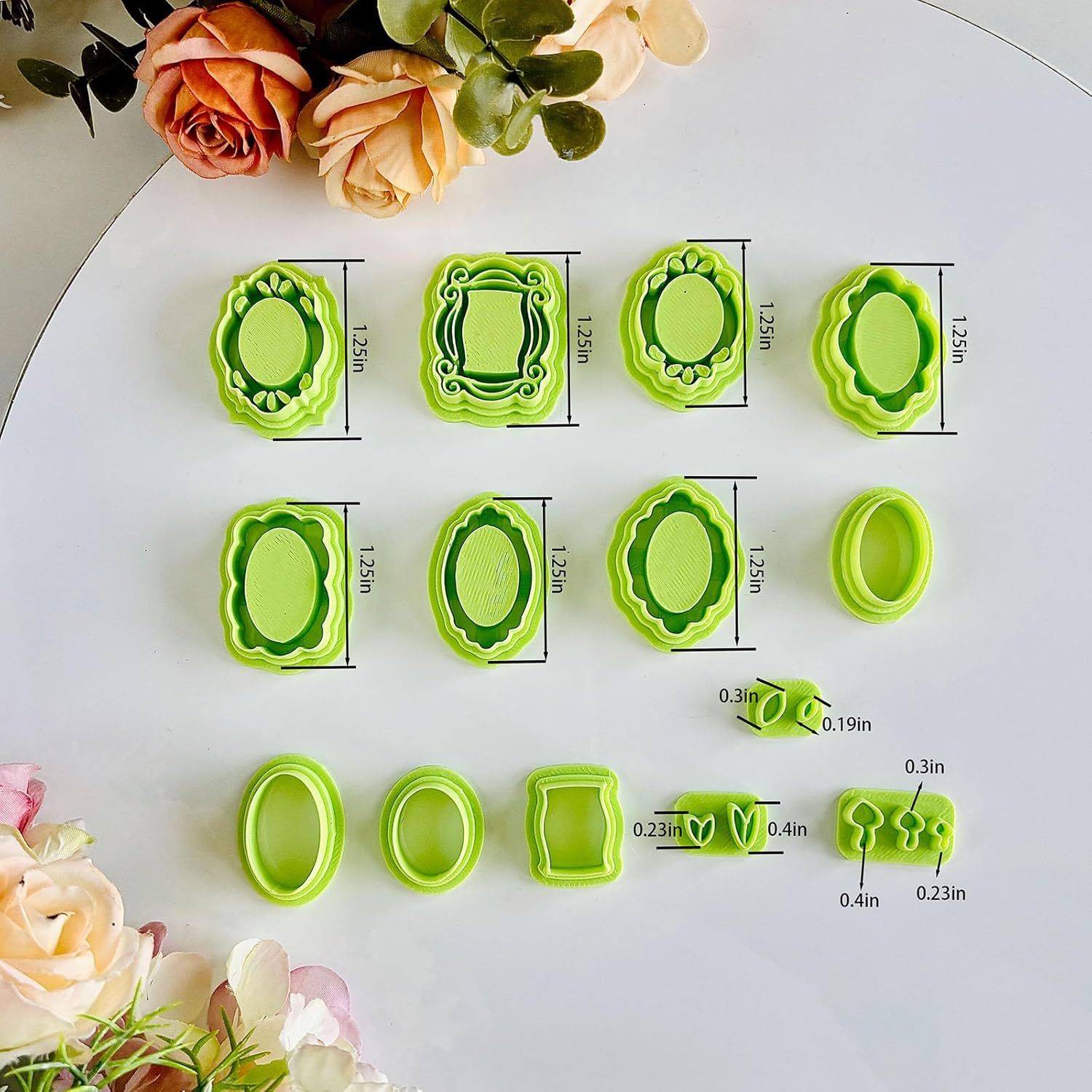 14pcs Vintage Frame Polymer Clay Cutter Sets, Clay Cutters for Clay Jewelry, Clay Cutters for Earrings Square, Polymer Clay Kit for DIY Tools Jewelry Earrings Making - Image 4