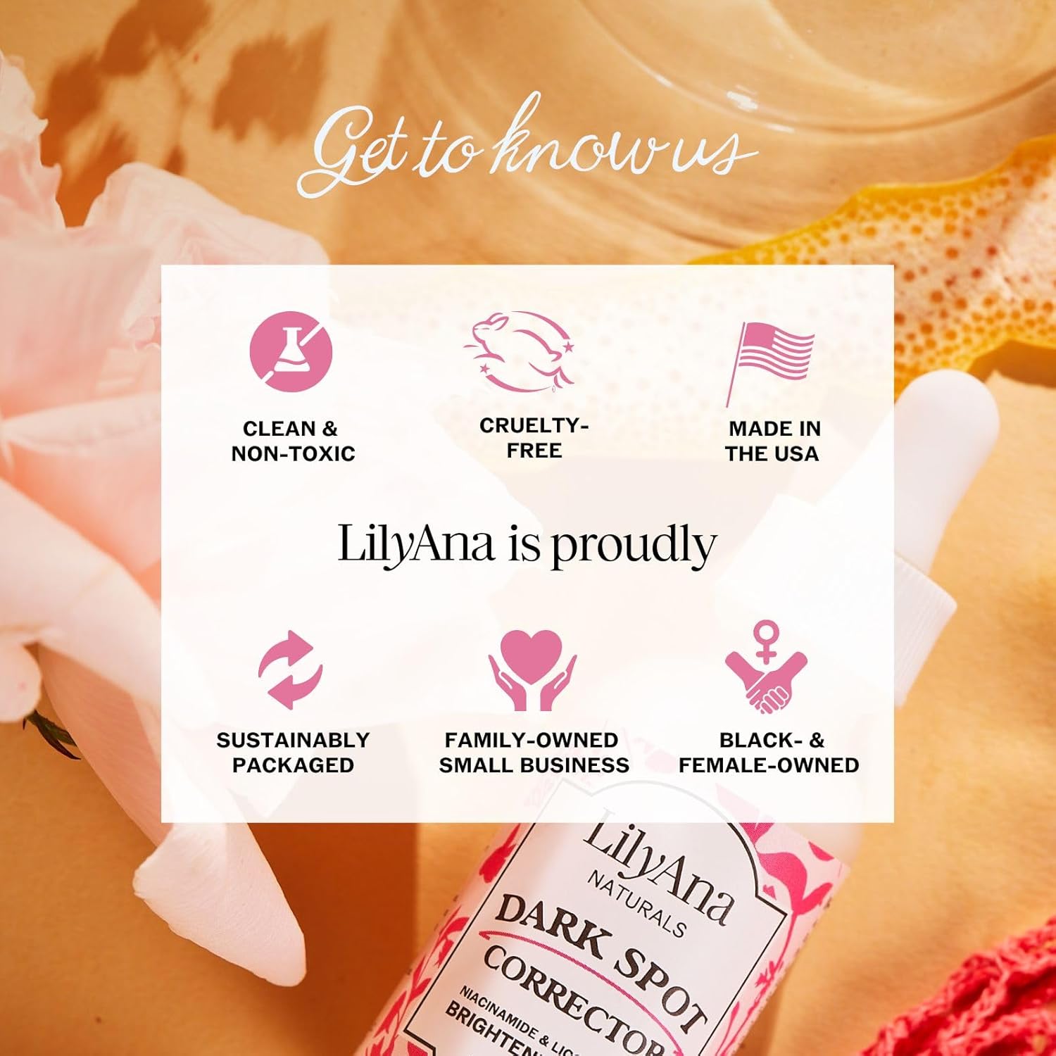 LilyAna Naturals Dark Spot Corrector - Dark Spot Remover for Face - Brightening Face Serum for Women and Men - Niacinamide and Licorice Root -1oz - Image 7