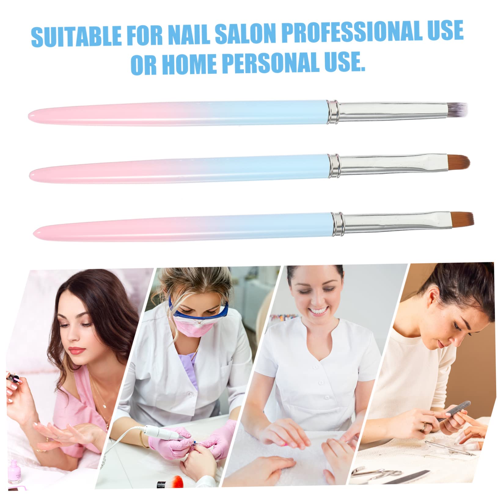 Beavorty 4 Set Di Pennelli Per Nail Art Strumenti Per Nail Art Pennelli Per Manicure Per Nail Art Design Salone Uso Personale 3 Pezzi*4