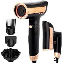 ELLA BELLA Infrared Foldable Hair Dryer Pro Brushless Motor for Fast Drying & Scalp Health, Dual Voltage Travel Blow Dryer with SMART Heat Sensor