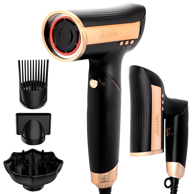 ELLA BELLA ELLA BELLA® Infrared Foldable Hair Dryer, Brushless Motor, Dual Voltage