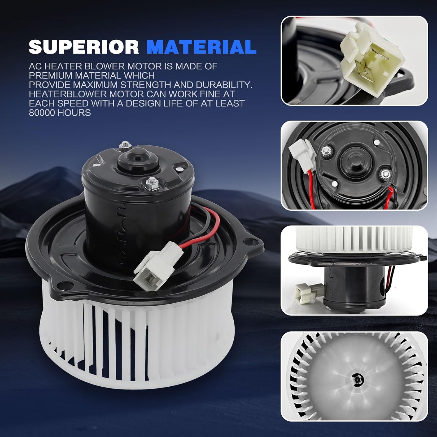 AC Heater Blower Motor with Fan 615-00486 Compatible with 1994-2002 Dodge Ram 1500 2500 3500, 1993-1998 Jeep Grand Cherokee Pick Truck Replace 5015866AA 700010
