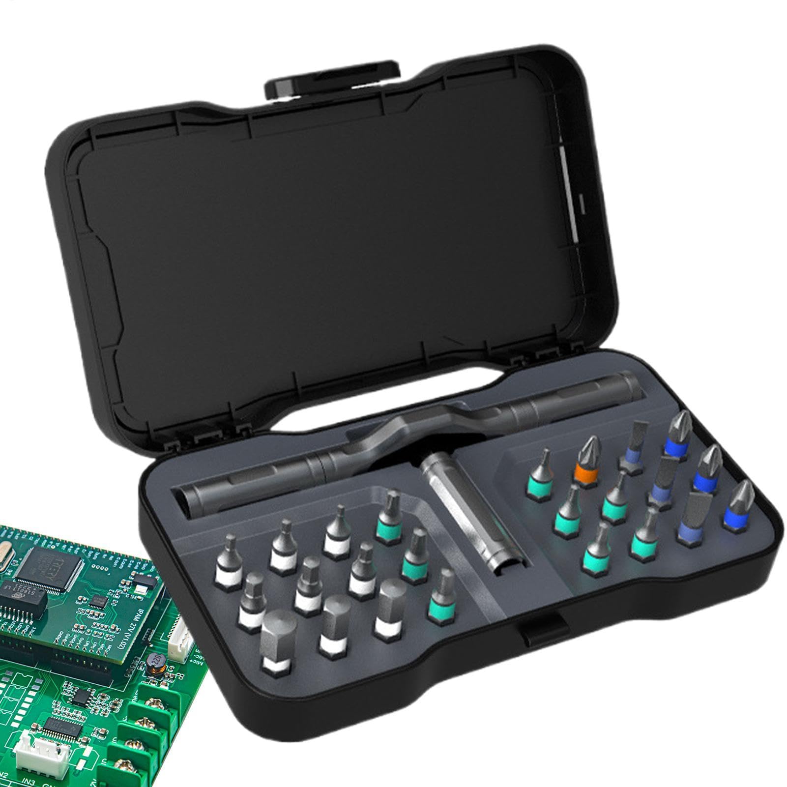 Kit para reparaciones domésticas y electrónica fina con destornillador magnético multiusos