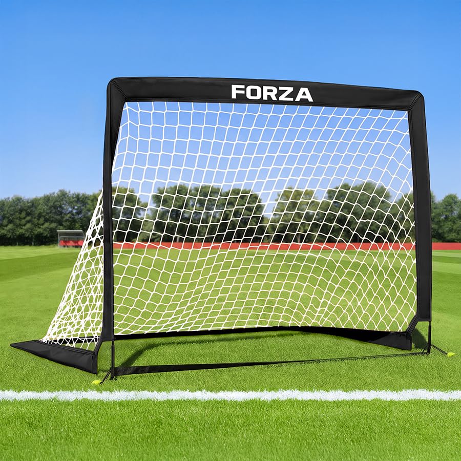 FORZA Square Pop-Up Football Goal [6 Sizes] (Black, 7ft x 5ft, Pair of Goals)