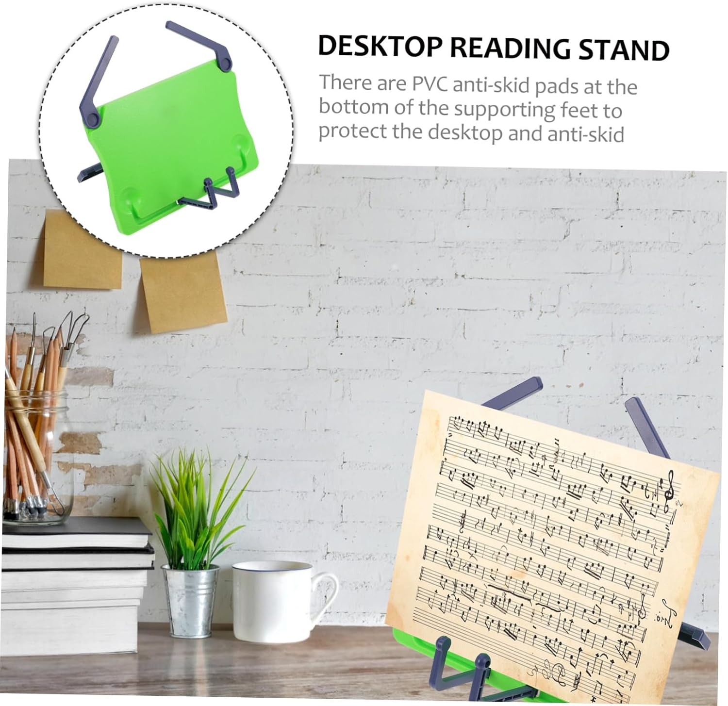 ERINGOGO 2Pcs Portable Folding Music Stands Durable Desktop Reading Racks for Music Tablets Photo Frame Holders Multi Purpose Use for Musicians Home Learning image 3
