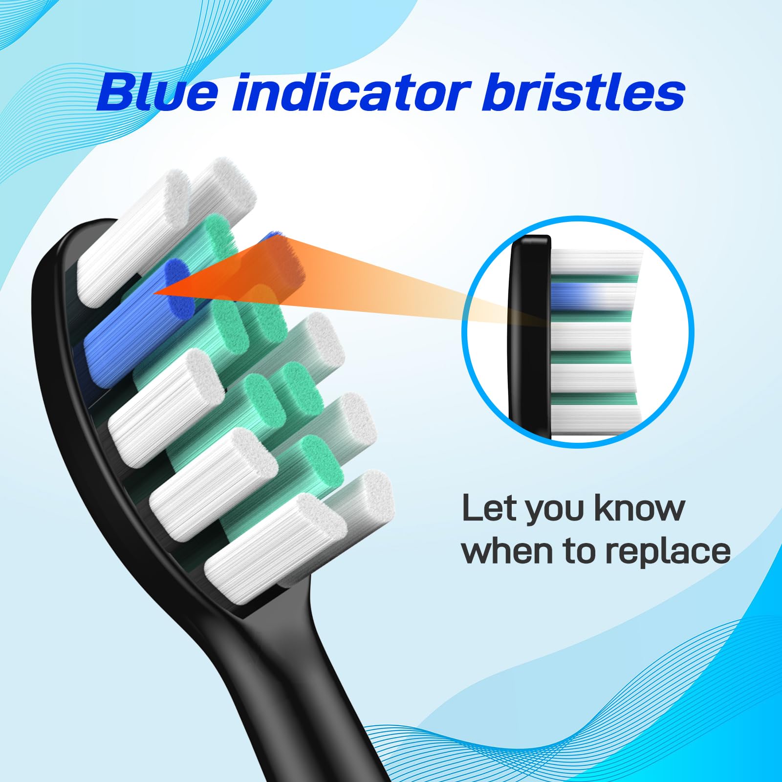 Cabezales de repuesto para cepillo de dientes eléctrico Rtauys S5 Sonic, 10 unidades, color negro