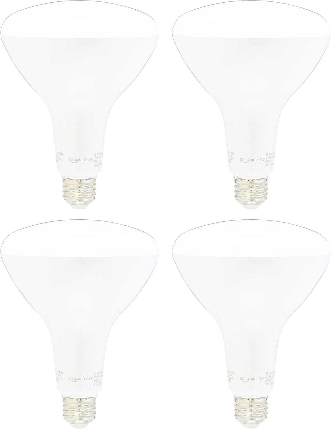 Amazon Basics 100 Watt Equivalent, Dimmable, BR40 LED Light Bulb | Daylight, 4-Pack