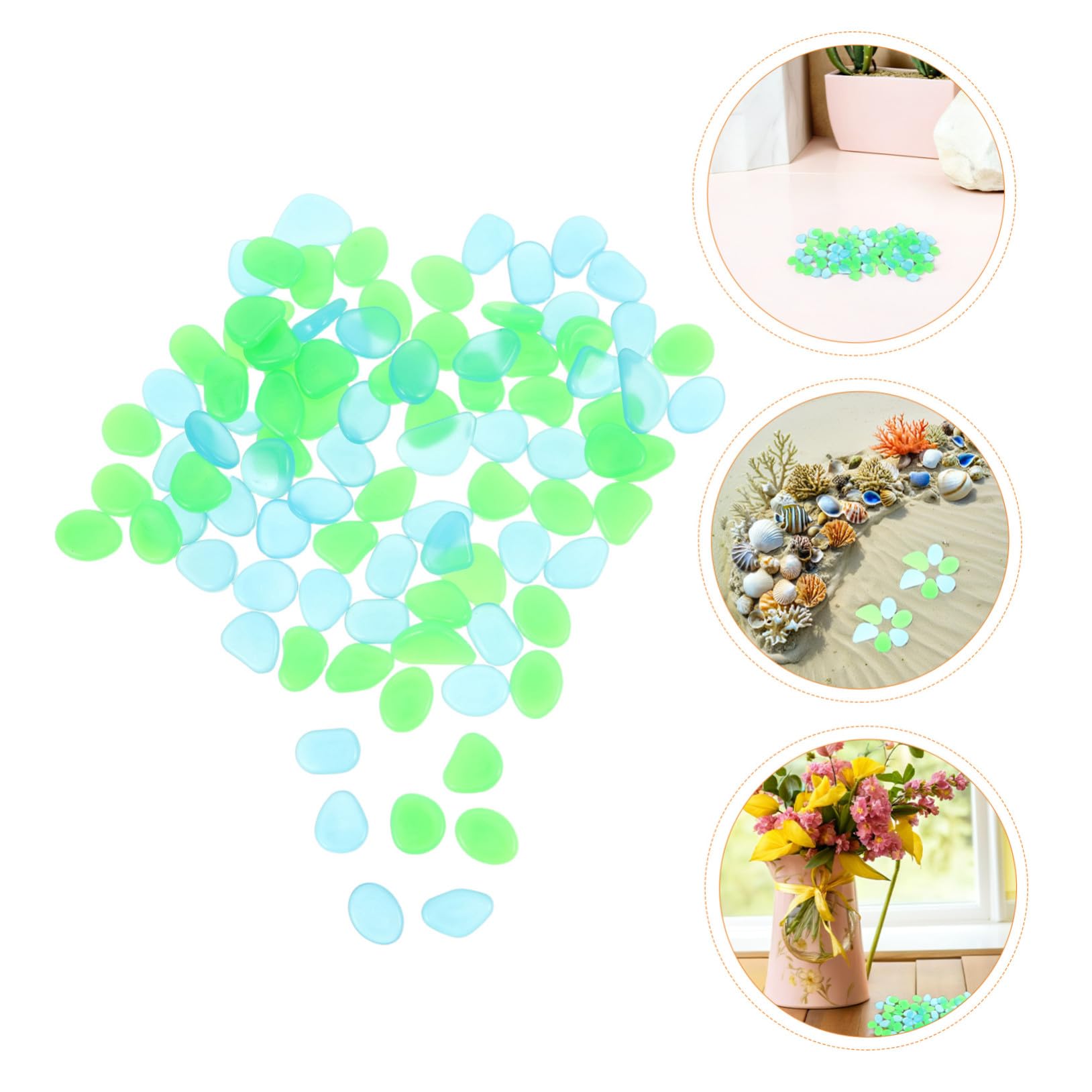 500 Pezzi Pietre Luminescenti in Resina per Vasca e Giardino Ciottoli Decorativi Fluorescenti per Vasi Sentieri e Decorazioni Notturne senza Elettricità