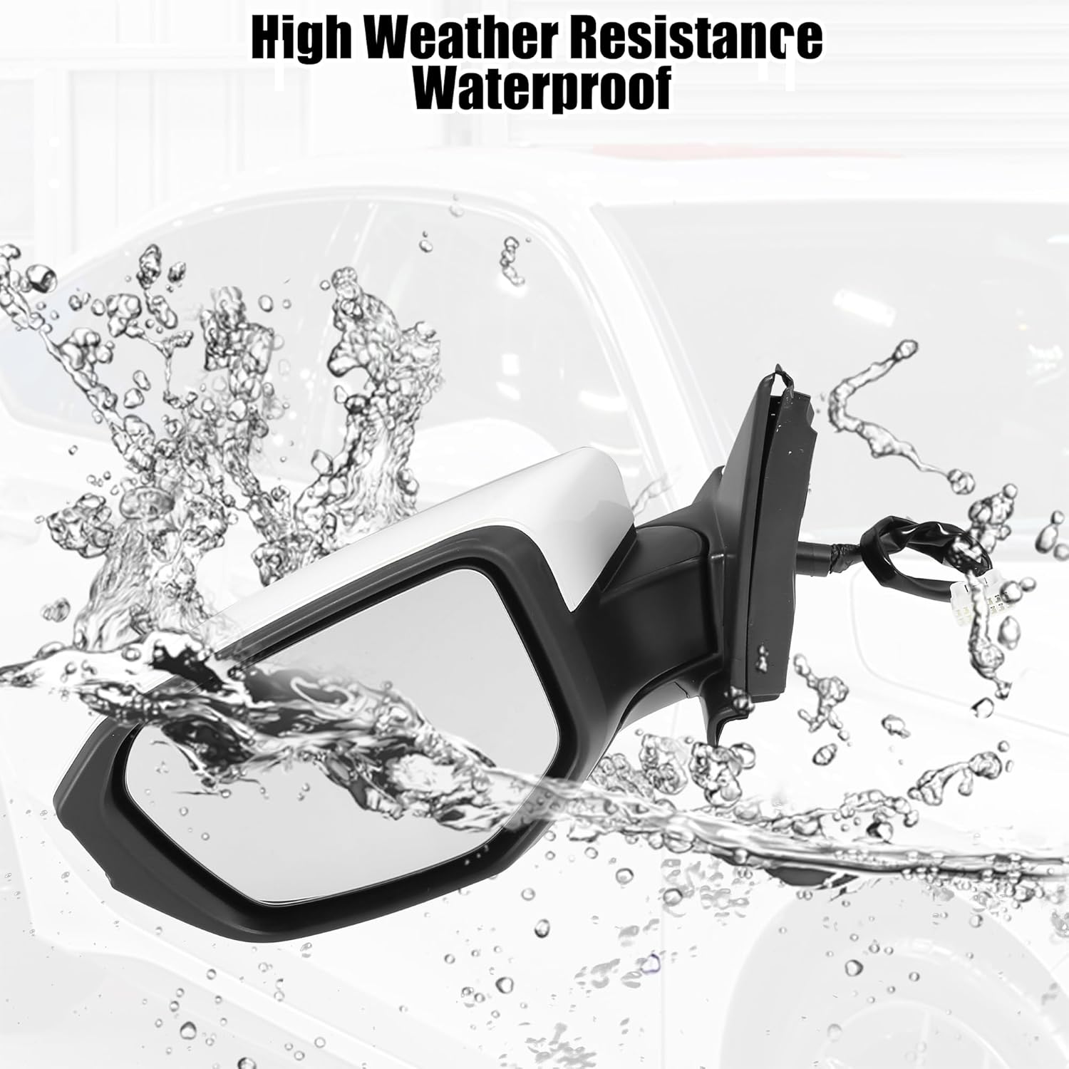 X AUTOHAUX Door Mirror Assembly Left Driver Side for Honda Civic 2016-2020 Power Glass Heated Manual Folding 5 Pins White Paint to Match Replace No.76258TBAA21ZA
