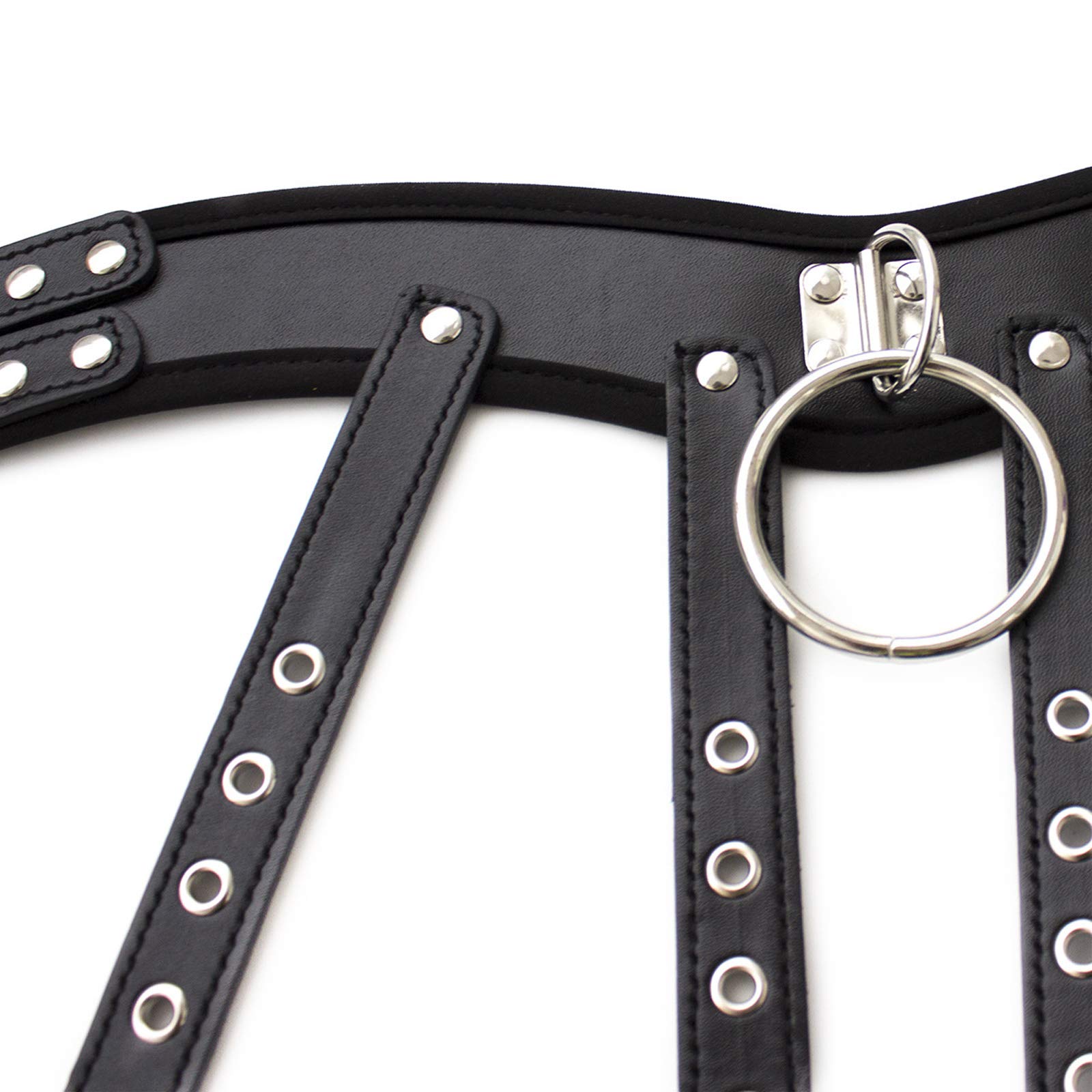 Imbracatura per il corpo Intimo di contenzione - Imbracatura in pelle regolabile Stringa a rete Corpo BDSM Bondage Fetish Erotico Senza seno Schiavo sexy Lingerie Restrizioni attraenti Giocattolo
