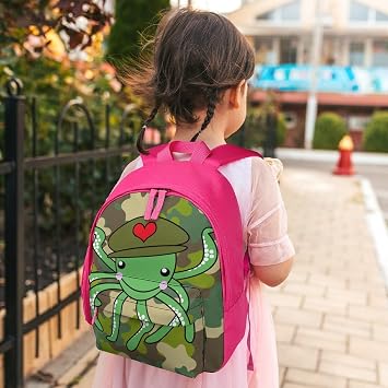 Small School Backpack Cute Mini Backpacks for Girls Lightweight Daypacks for Kids Camouflage Octopus