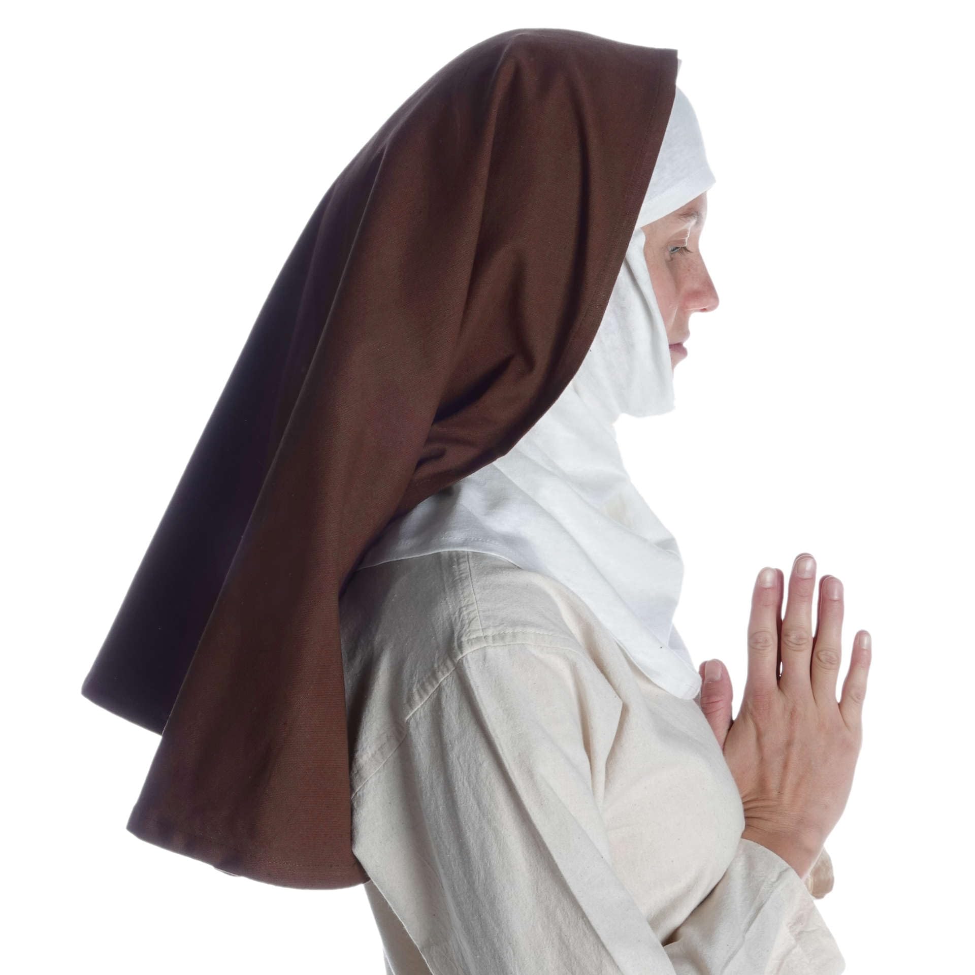 Medievale Velan Suora Copricapo Cotone Modello: Hildegard