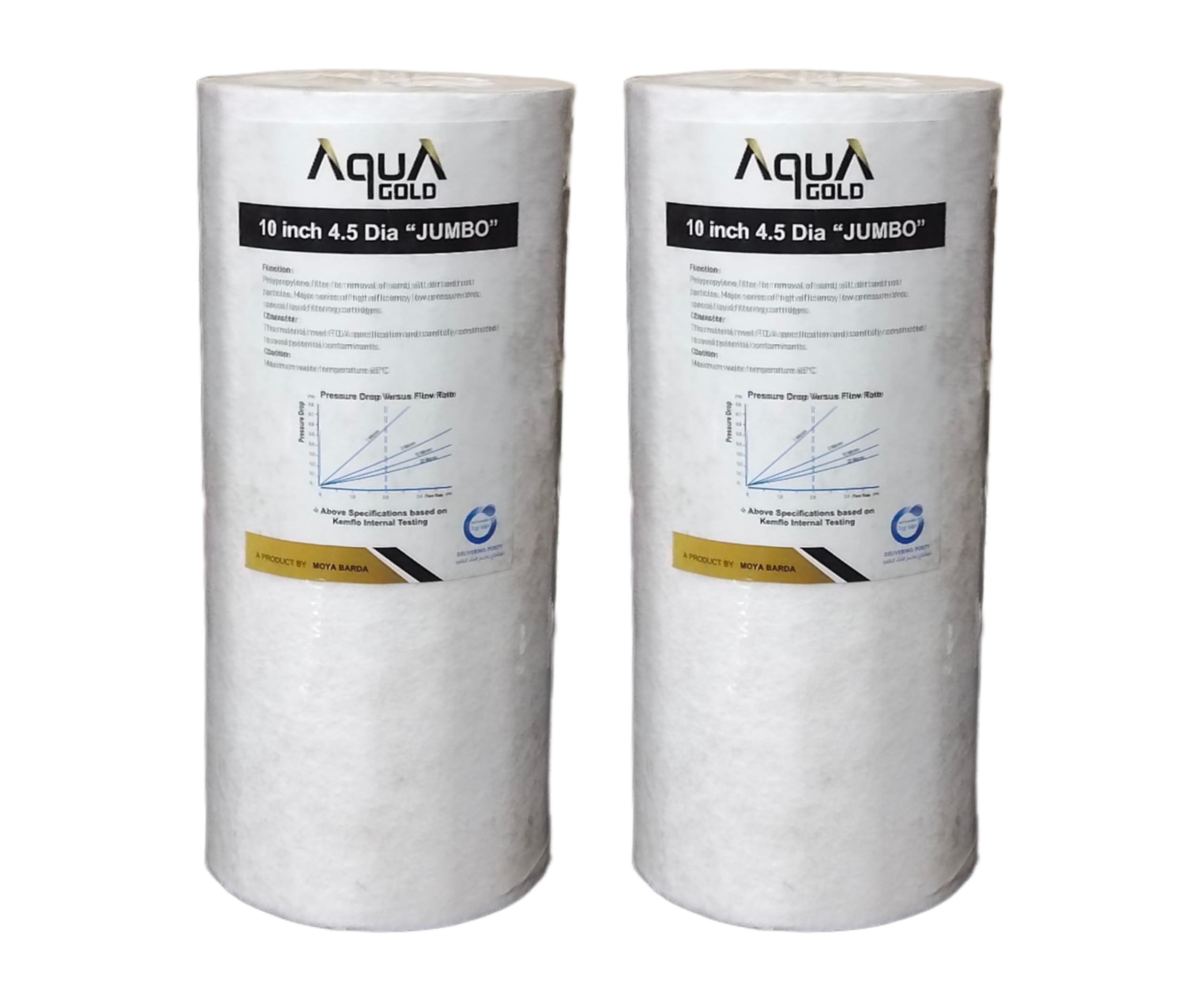 PARIJATA Jumbo PP Spun Water Filters, 10" H x 4.5" Diameter, 5 Micron, Pack of 2, for Aqua Filtration System-image-29