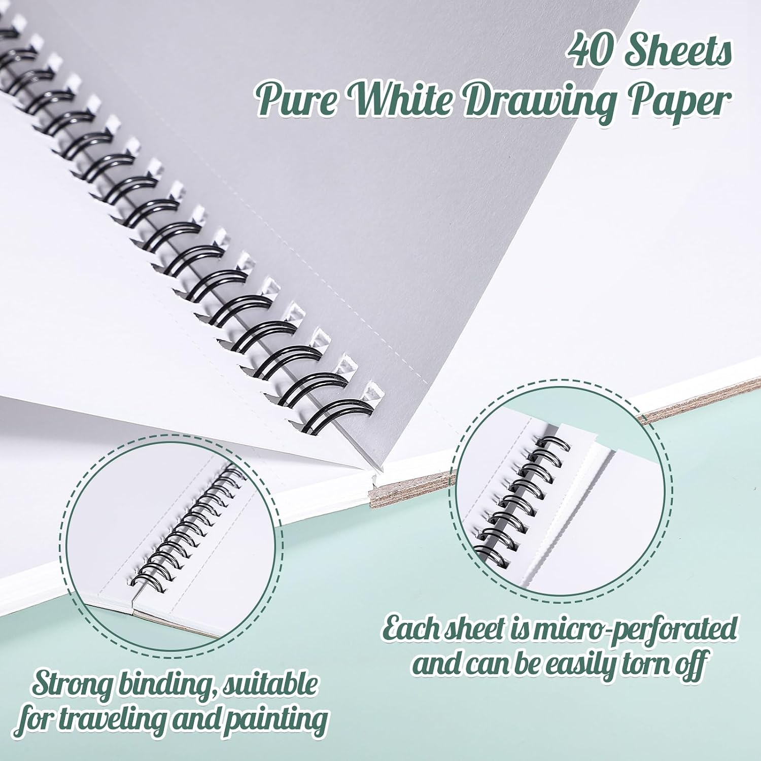 2 Pack 80 Sheets Marker Paper Pad, 7.6x10 Inch Bleedproof Art Sketch Pad, 73lb/120gsm Drawing Paper Spiral Sketch Book, Painting Coloring Alcohol Marker Paper for Beginners Artists Gift