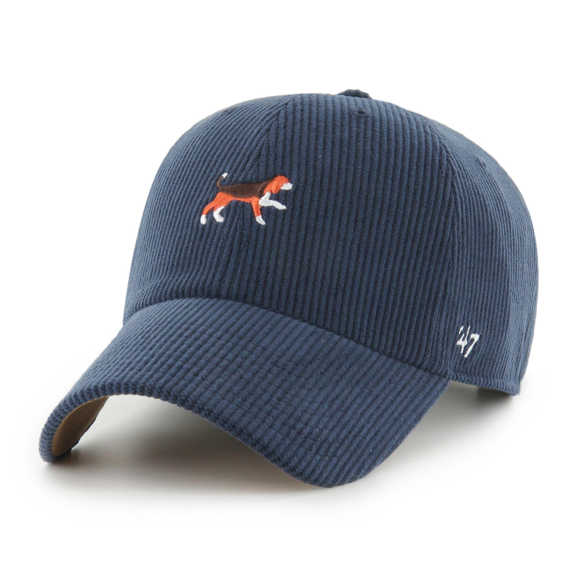 47 Beagle Clean Up Corduroy Baserunner Dog Icon Navy Blue Adjustable Cap