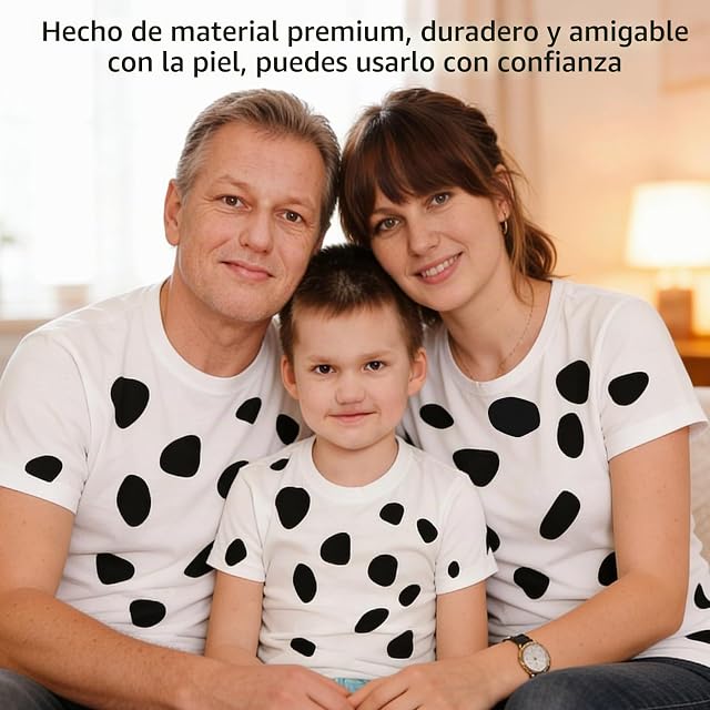 Foto 6 de 7 de 8 Hojas Negras Autoadhesivas de Vaca Pegatinas de Fieltro con Patrón Dálmata en Diferentes Tamaños