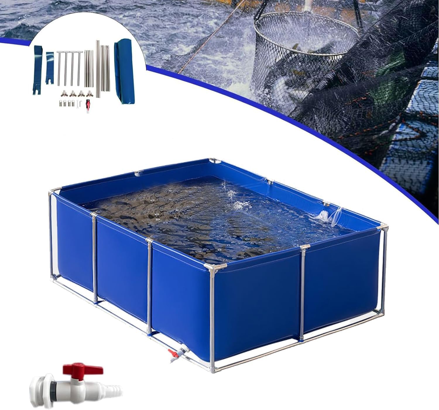 Amazon.co.jp: Pxkmouy 4x1x0.5m鯉の飼育用プール 水 タンク  