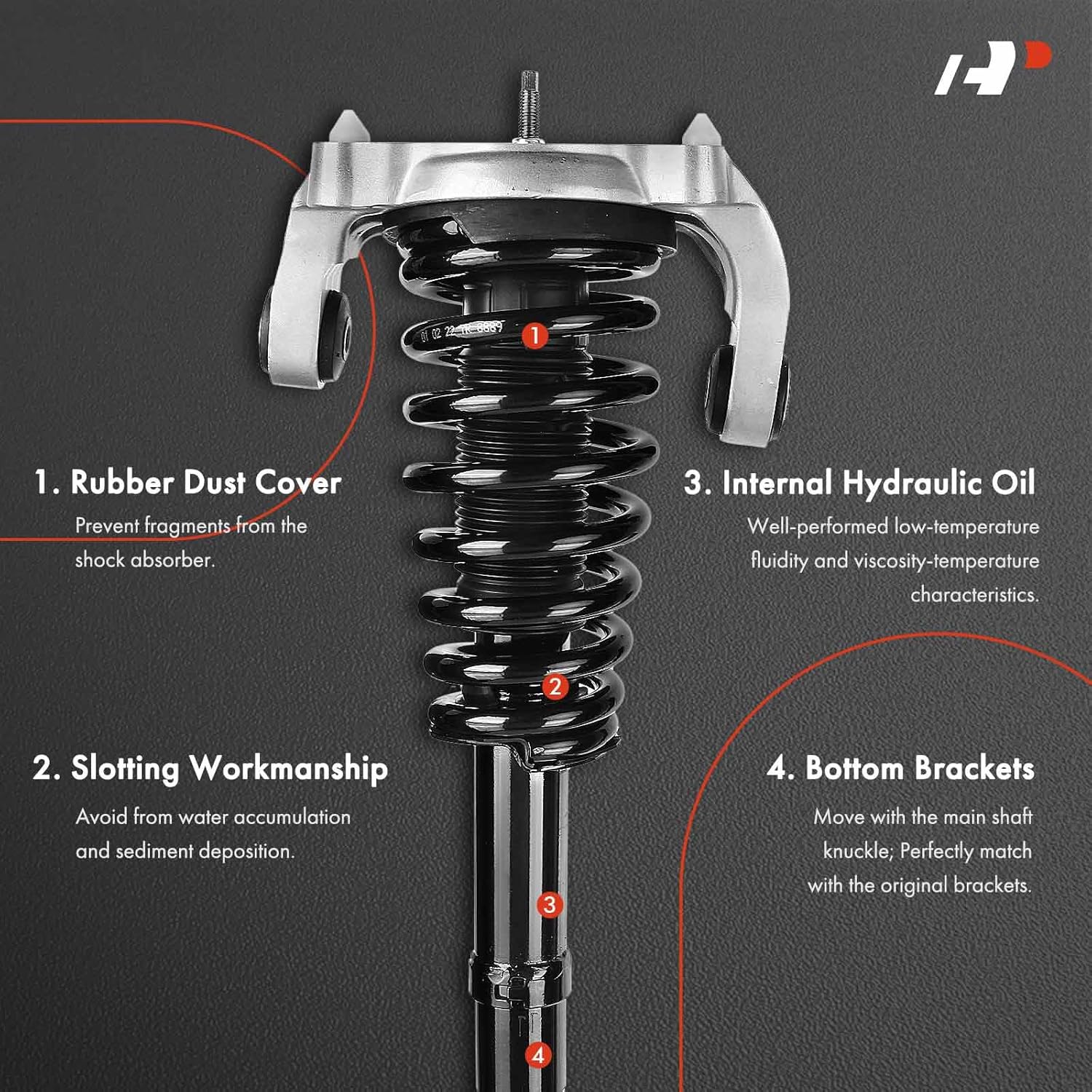A-Premium Front Pair (2) Complete Strut & Coil Spring Assembly Compatible with Chrysler Sebring 1999-2006, Cirrus 1999-2000, Dodge Stratus 1999-2006, Plymouth Breeze 1999-2000, Left & Right Side