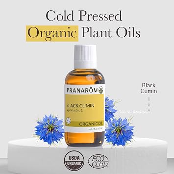 Pranarom - Black Cumin Virgin Plant Oil 2oz - for Wellness Enthusiasts - Certified Organic Ingredients - Rich in Antioxidants, Soothes Skin Irritation