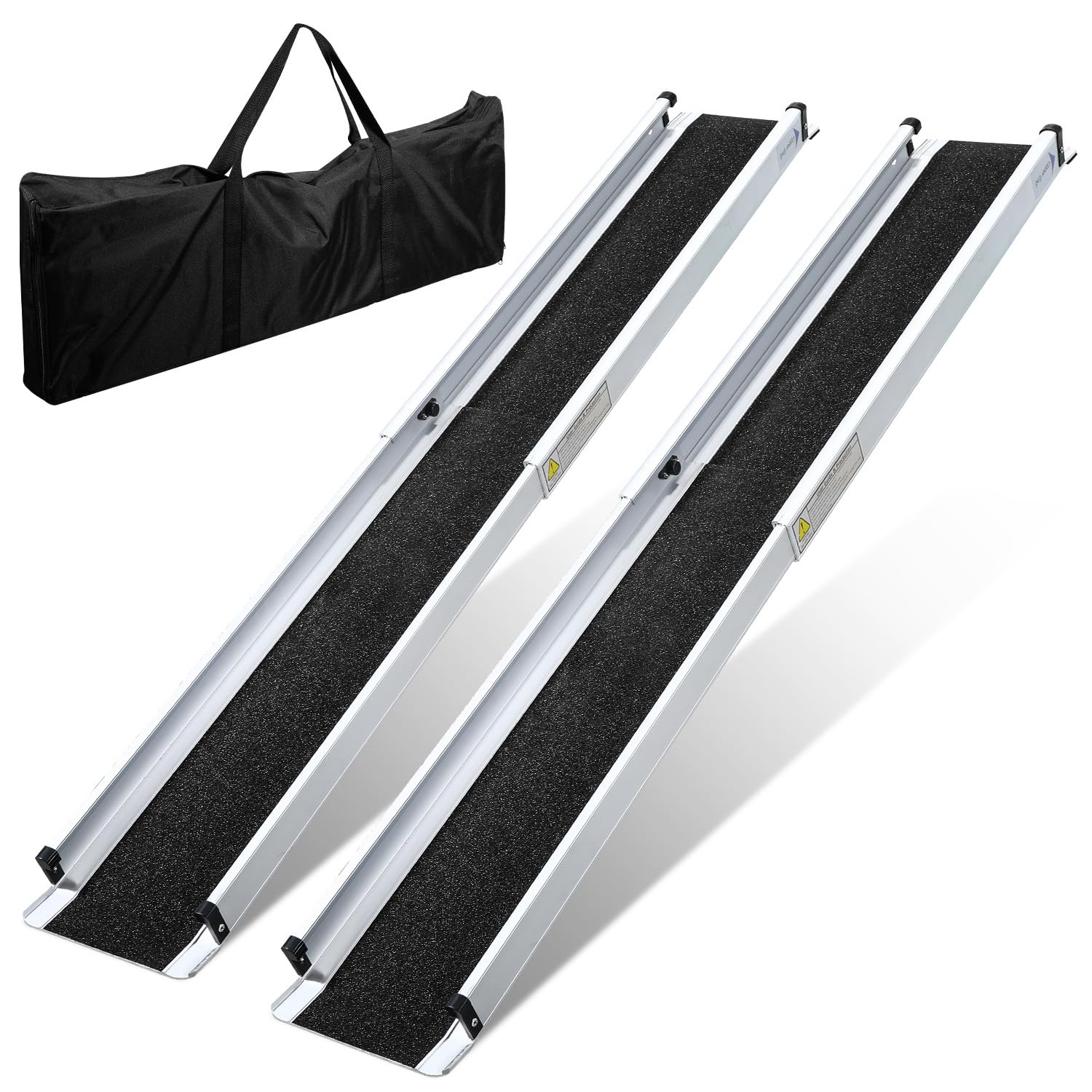 Rampa telescópica para silla de ruedas (2 x 121 – 213 cm), para silla de ruedas de hasta 300 kg, plegable con bolsa de tela, rampa telescópica para silla de ruedas