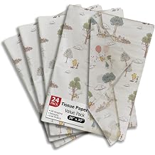 Pro Supply Global Pooh Bear Printed Tissue Paper for Gift Bags or Boxes and Wrapping - Baby Shower Bulk Decorative Art Tissue Paper for Packaging and Gifting | 24 Sheets 20" x 30"