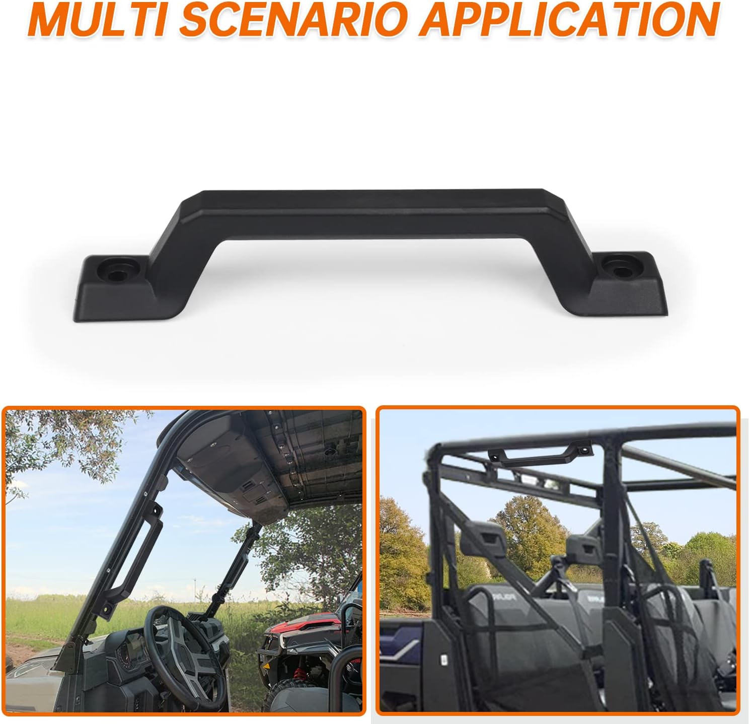 2-Pack UTV Grab Handle Cab Frame Plastic Handle Compatible with Polaris Ranger 570 Crew 900 XP 900 1000 2014-2022 Accessories, Black Driver&Passenger Handle Replace 5450844-070